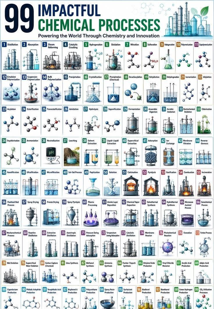 1‑22：基础分离、裂解、氧化、聚合、烷基化这类经典石油化工工艺（蒸馏、催化裂化