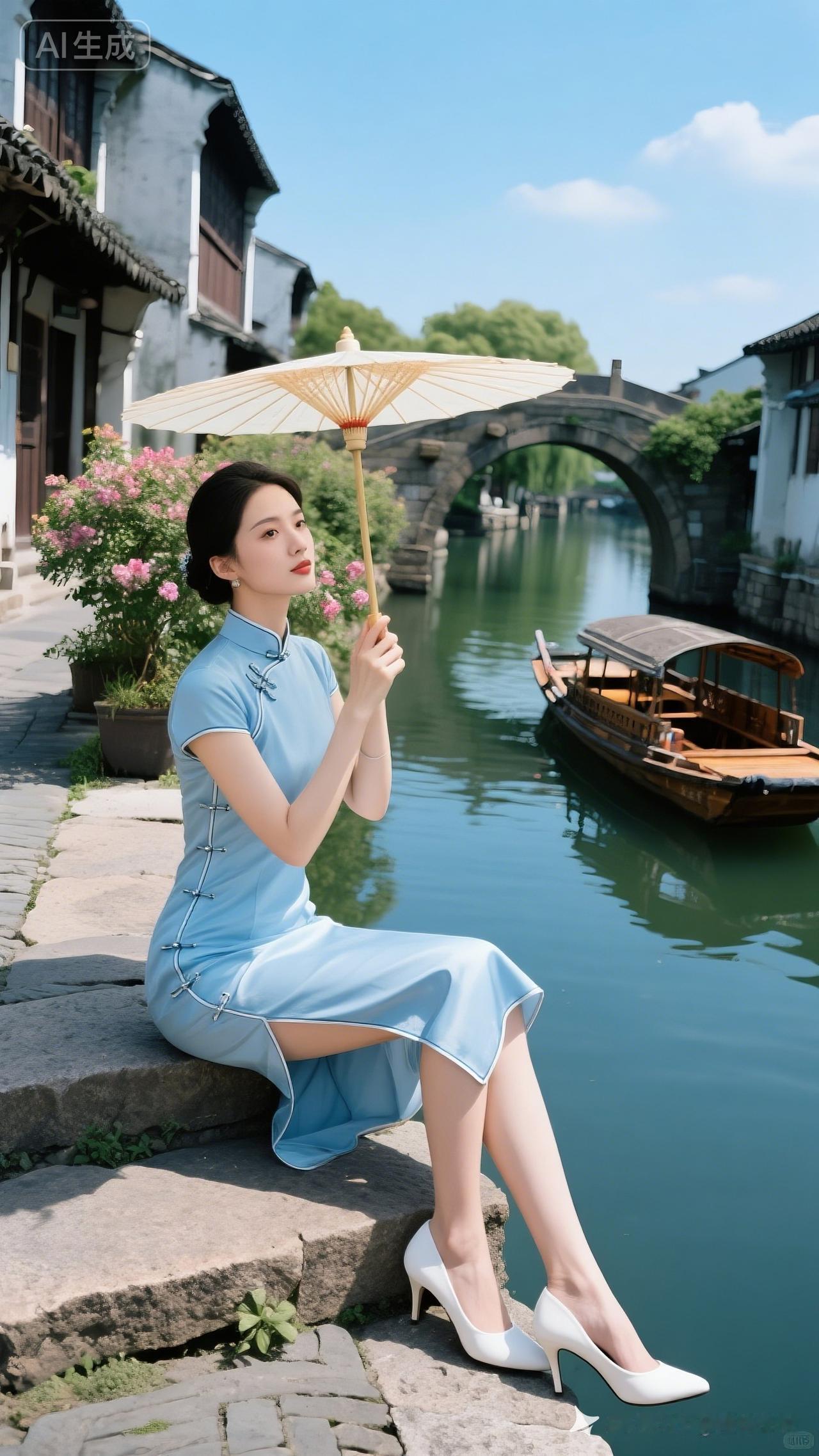 江南水乡，撑伞美人，古韵悠长！