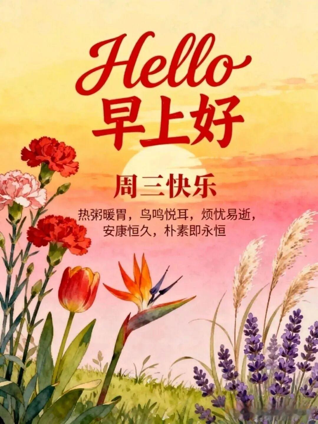 晨光微熹，清风缓缓拂面，各位朋友周三早安！


以微笑迎接清晨的第一缕光，怀揣感