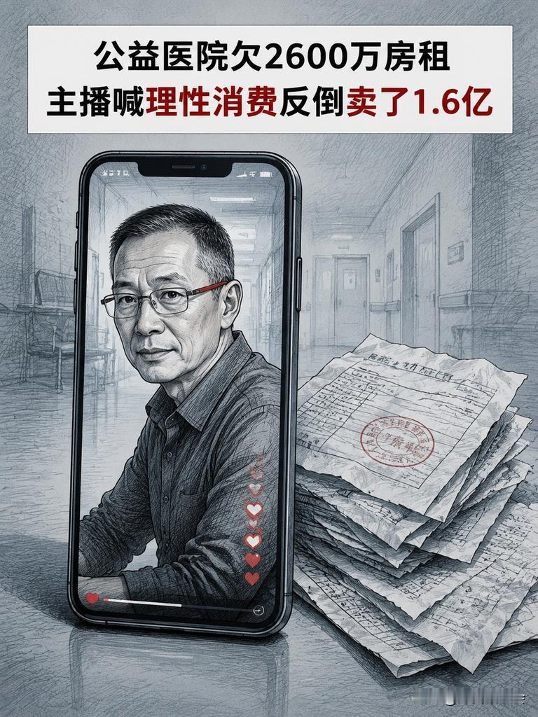 公益医院欠2600万房租 主播喊理性消费反倒卖了1.6亿

没人料到，获得全