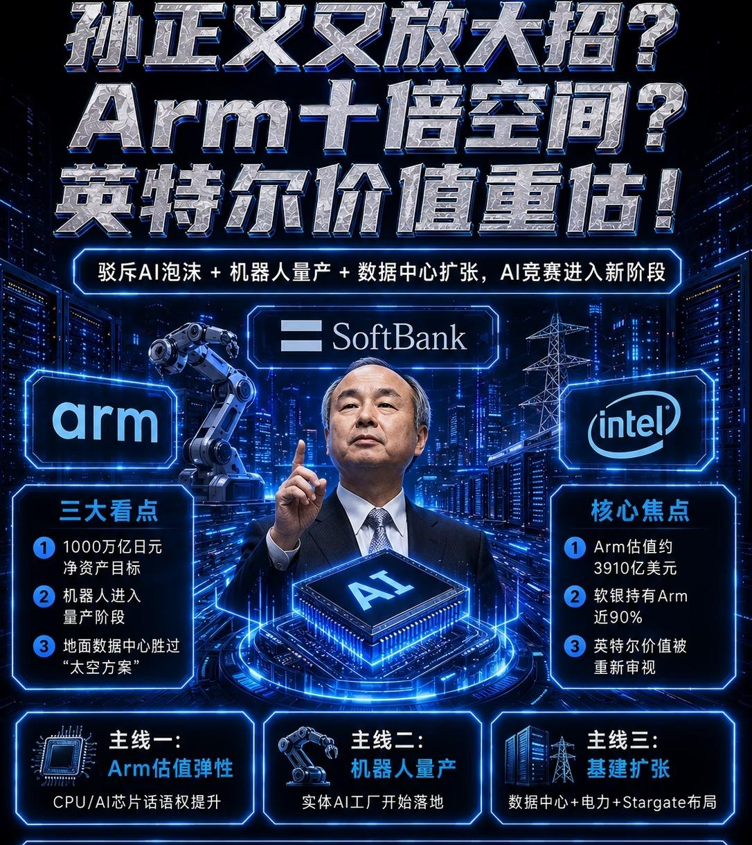 说AI是泡沫？
这是对AI的亵渎！
67岁孙正义在软银股东大会上，宣布三件事：
