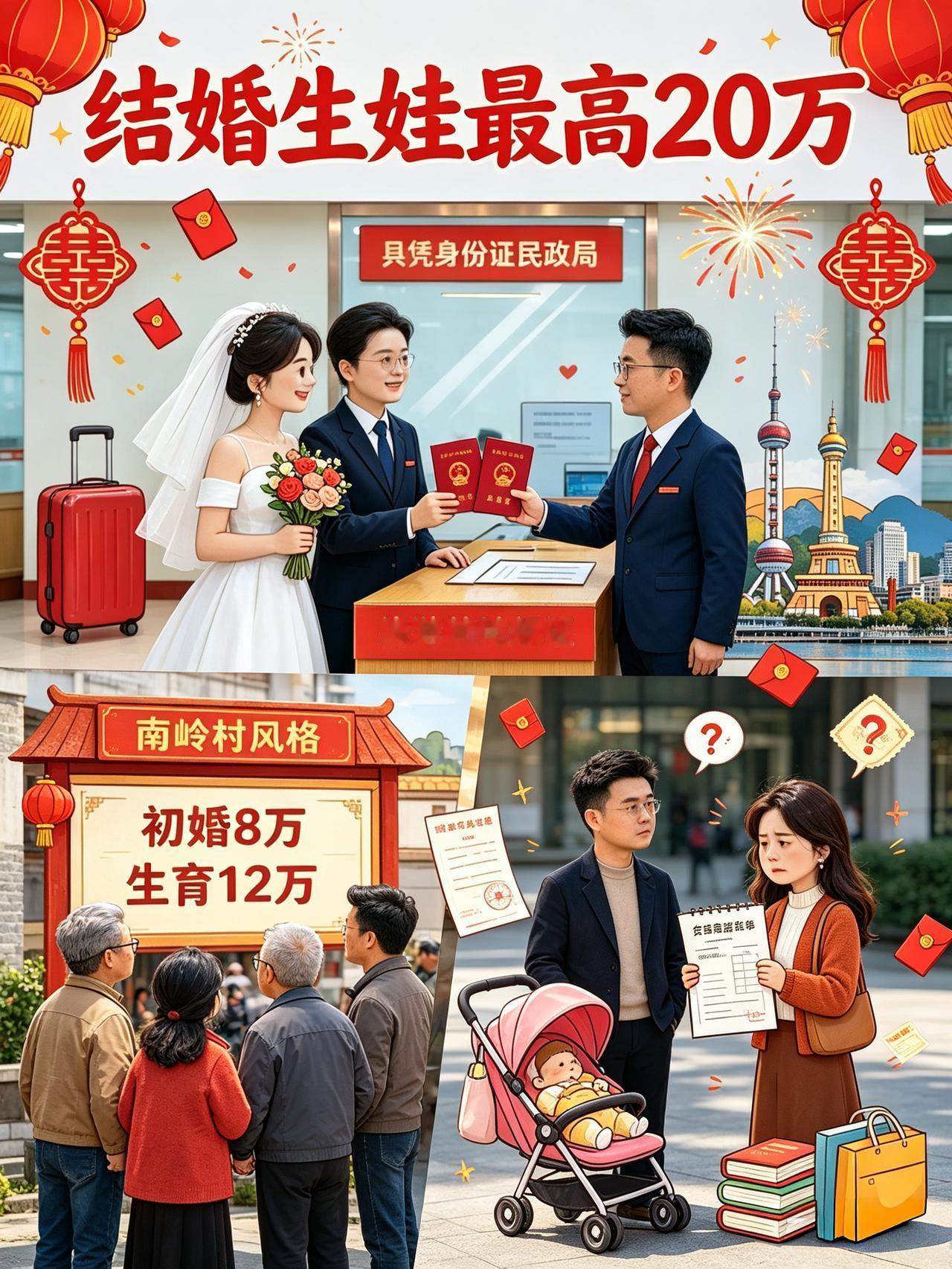 结婚生娃最高拿20万！领证不用户口本，多地花式催婚，网友却有不同心声
 
民政部