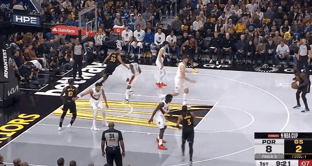 主场龙！回到主场后勇士投得真准！
在今天NBA季中锦标赛勇士对阵开拓者的第一节比