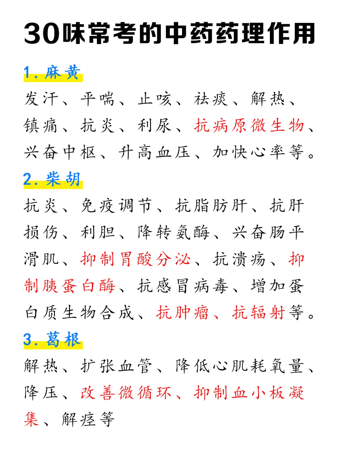 不藏着掖着了！30味常考的中药药理总结