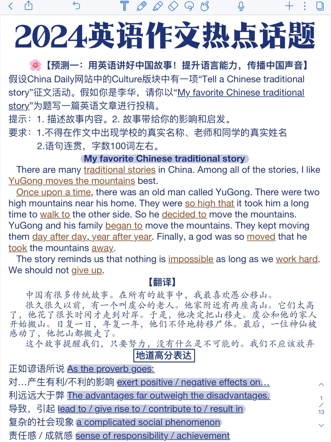 刷到就是赚到‼️2024年英语作文热点话题预测