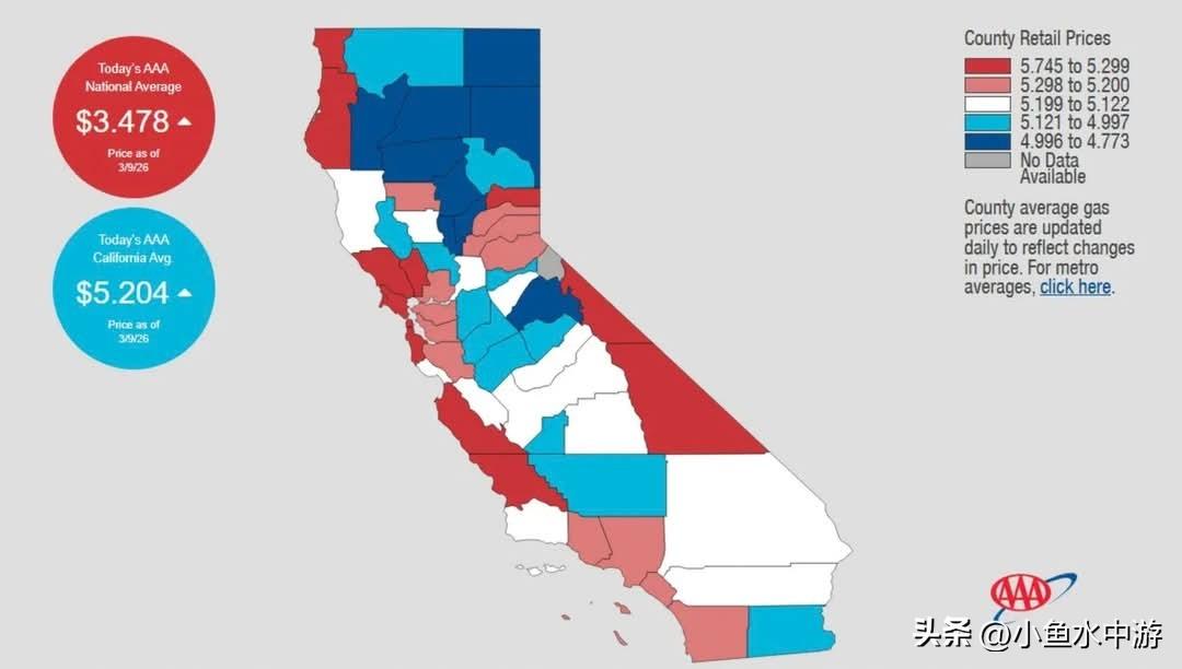 噩梦！中东冲突推高油价，加州加油站价格暴涨，均价突破每加仑5美元。
 
简直是司