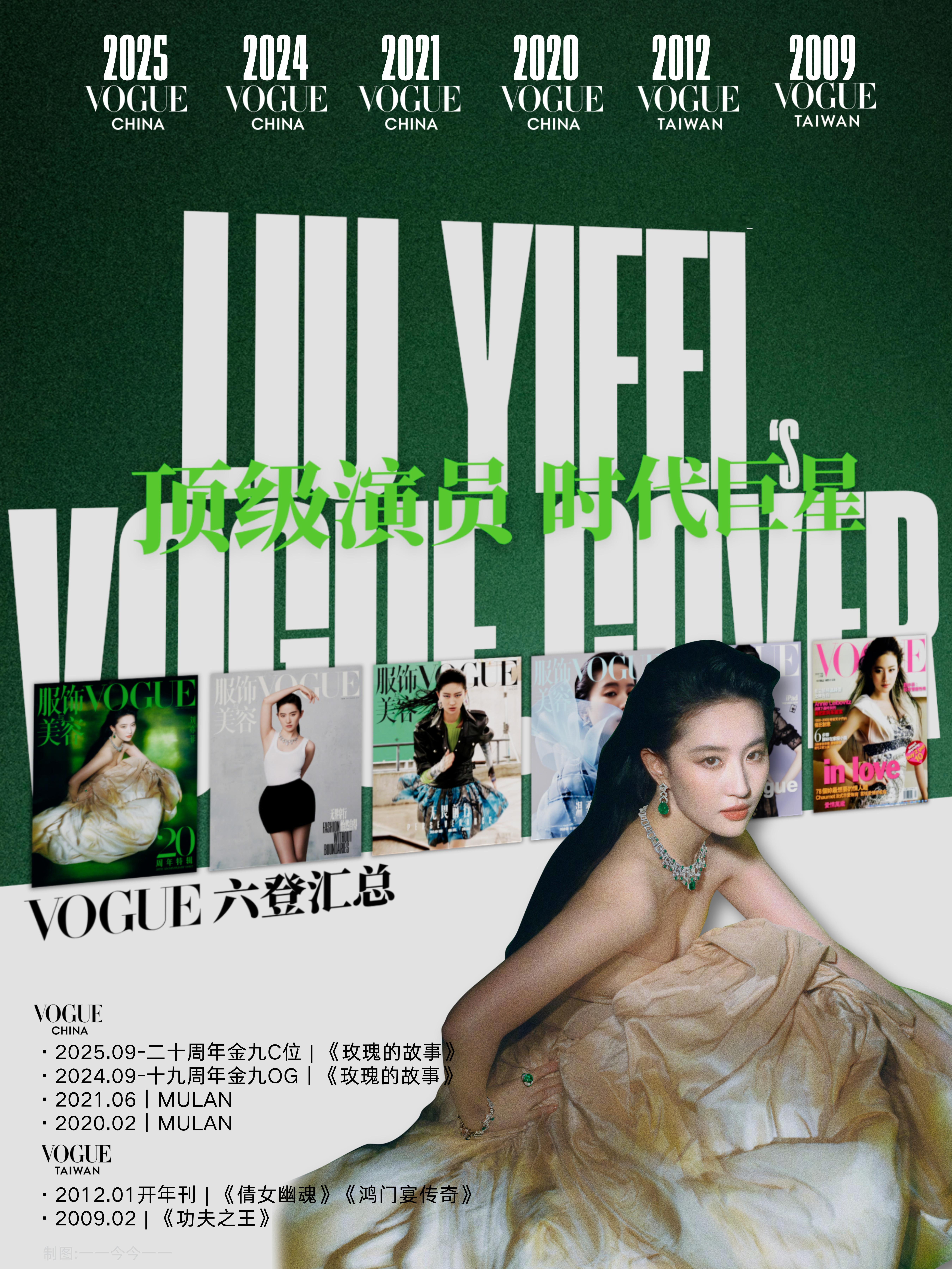 刘亦菲 lyf 刘亦菲宝格丽全球品牌代言人 Vogue金九十九周年OGVogue