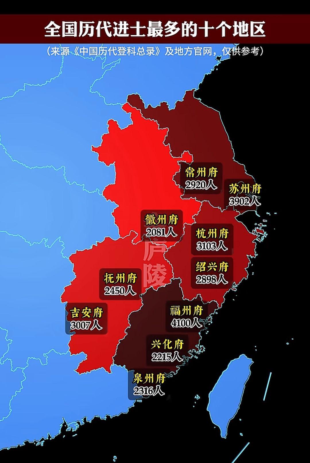 你敢信，我大福建的进士数量竟然远超江浙！[微风]据《中国历代登科总录》，福州府进