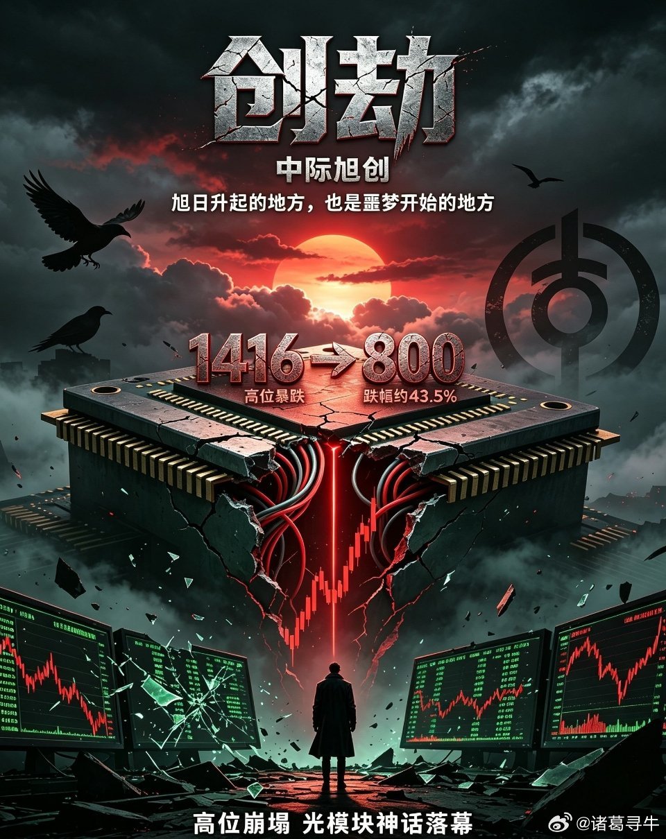 德明利，以德服人，980 跌至 334，腰斩之后无尽头；中际旭创，旭日升起之处，
