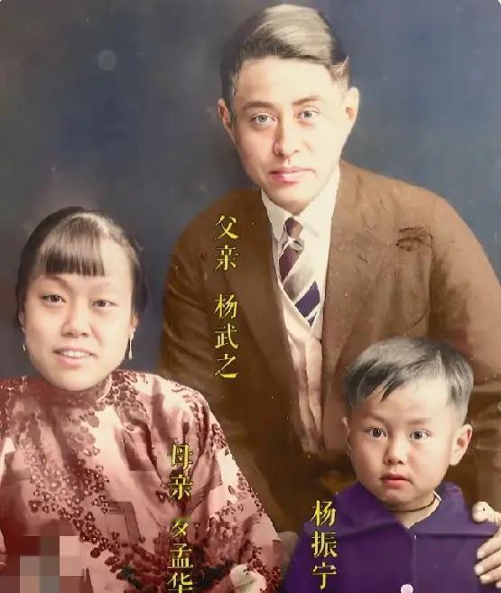 这是杨振宁和父母的真实合影，都看看吧，父亲杨武之清华大学教授，母亲罗孟华出身平凡