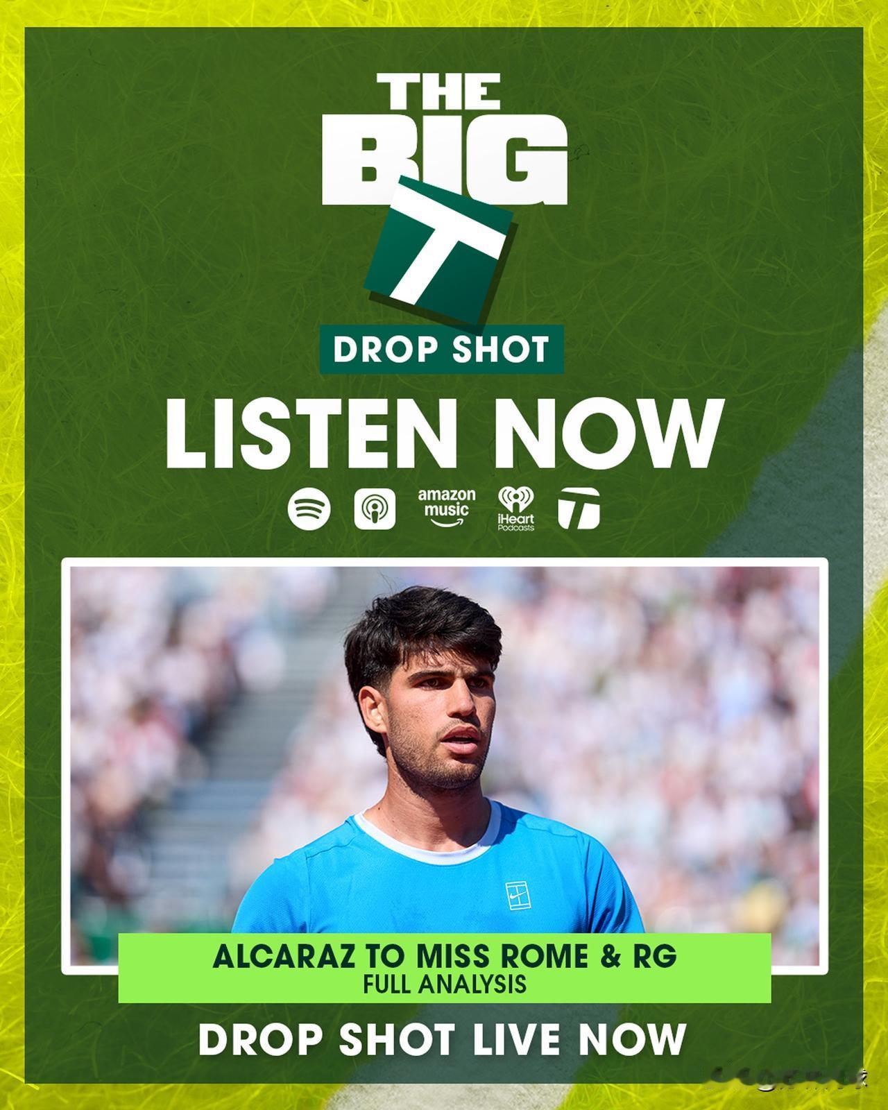 重磅消息
阿卡拉斯宣布退出罗马大师赛和法网2026。
伤情严重程度超乎想象呀。