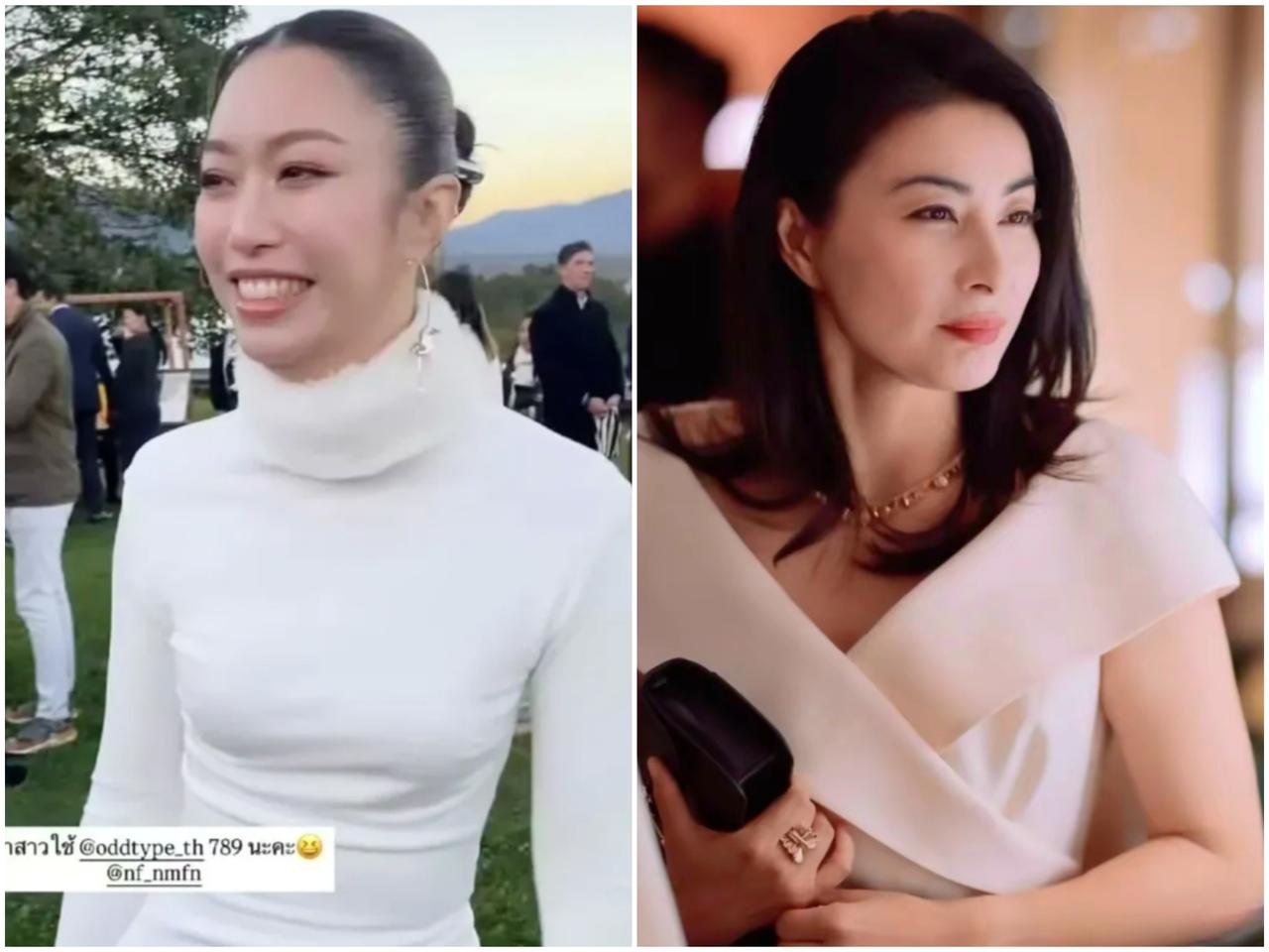 有眼尖的网友发现，
郭晶晶作为大嫂居然缺席了霍启仁的婚礼，

要知道她可是霍家大