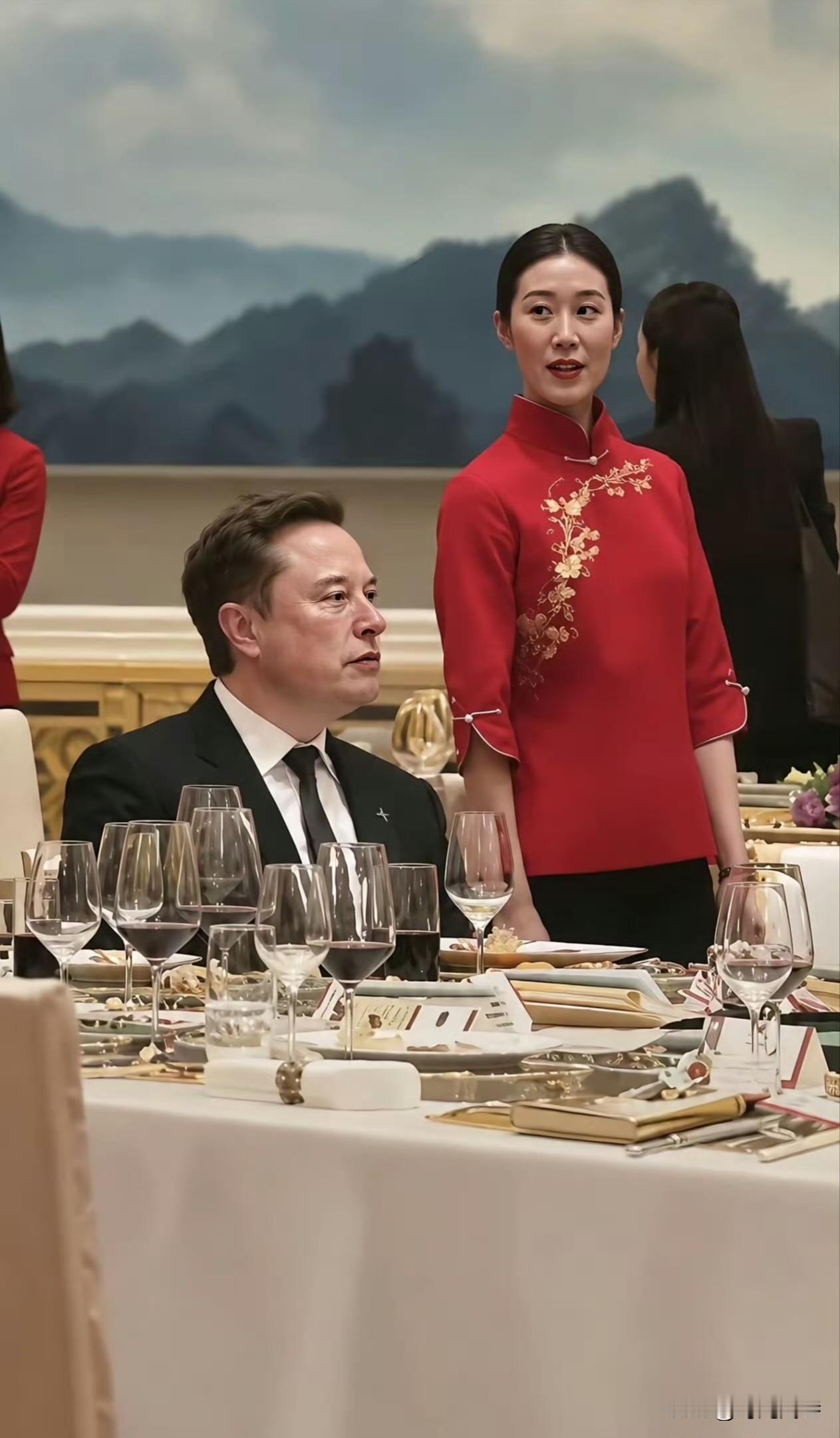 国宴上的服务员小姐姐，尽显东方女性优雅知性的内敛气质，如兰花般清新淡雅！