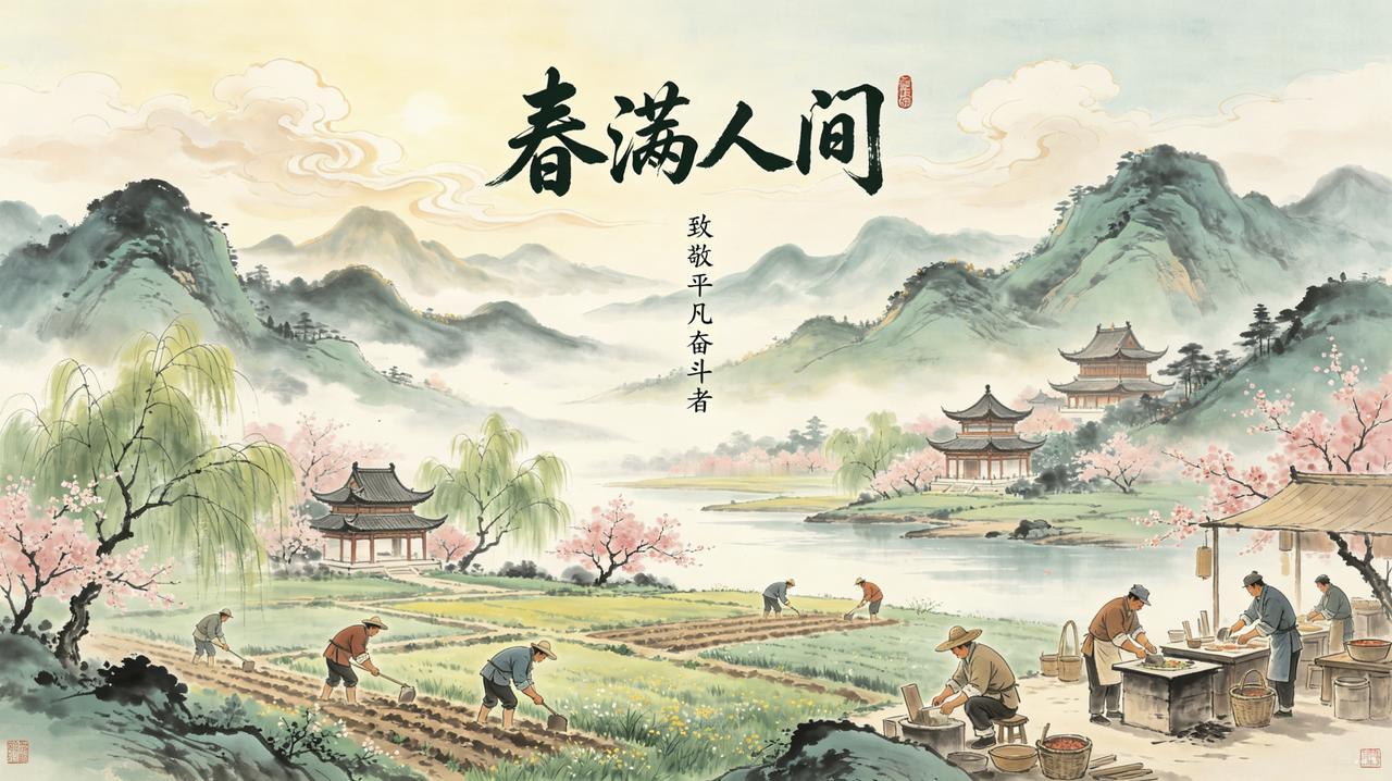 五一感怀 七言律诗
 
东风送暖庆芳辰，五一清光落世尘。
千古耕耘兴社稷，万家劳