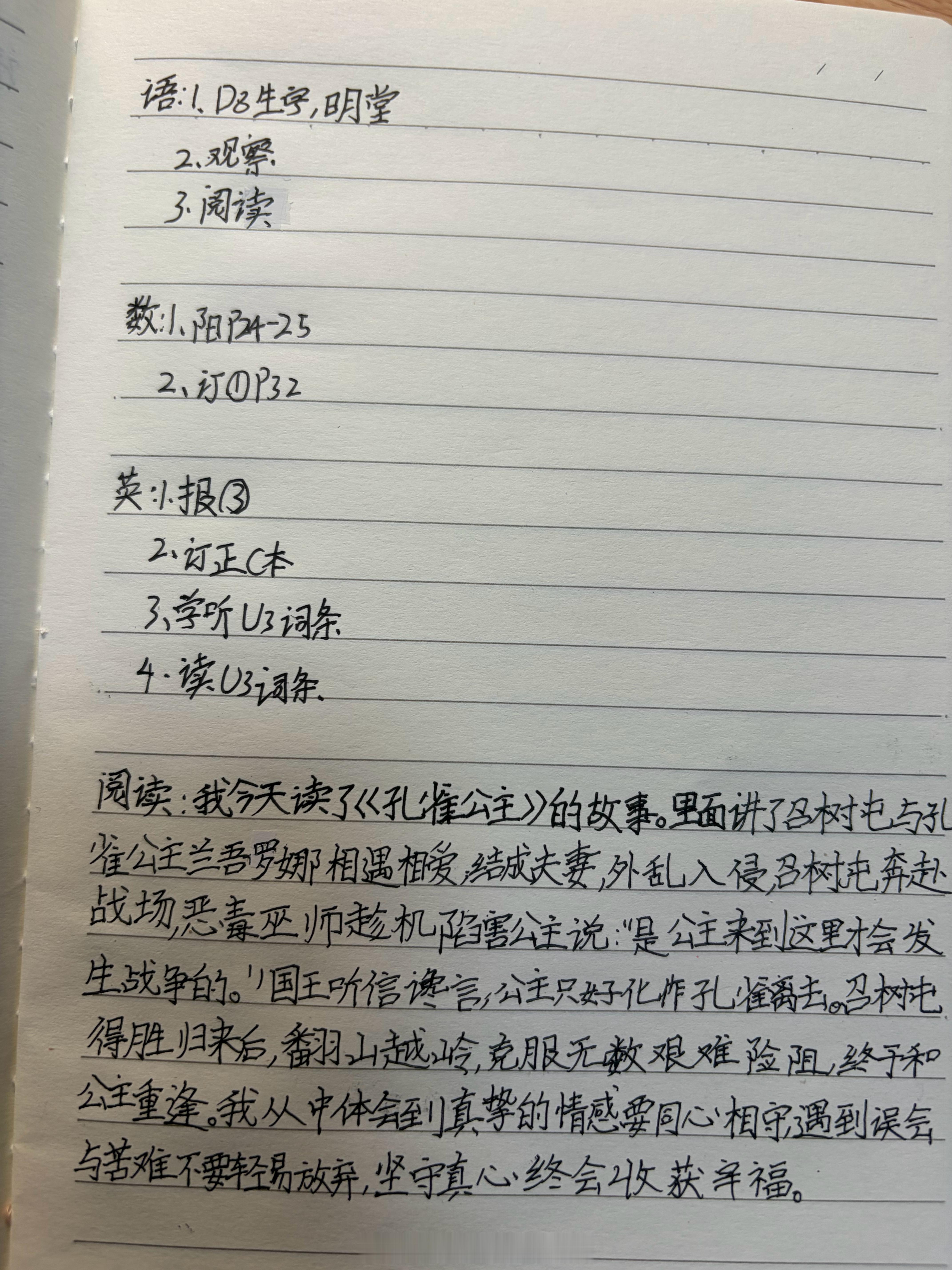 干完作业了，打卡了60个单词，默写了一个句子。出发去同学家过生日了，让他21点3