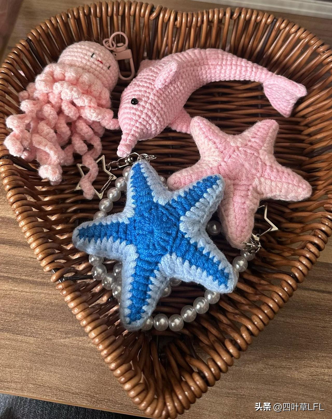 喜欢上了做手工，给大家看看我的钩织海洋生物系列作品，萌萌的，好喜欢呀！