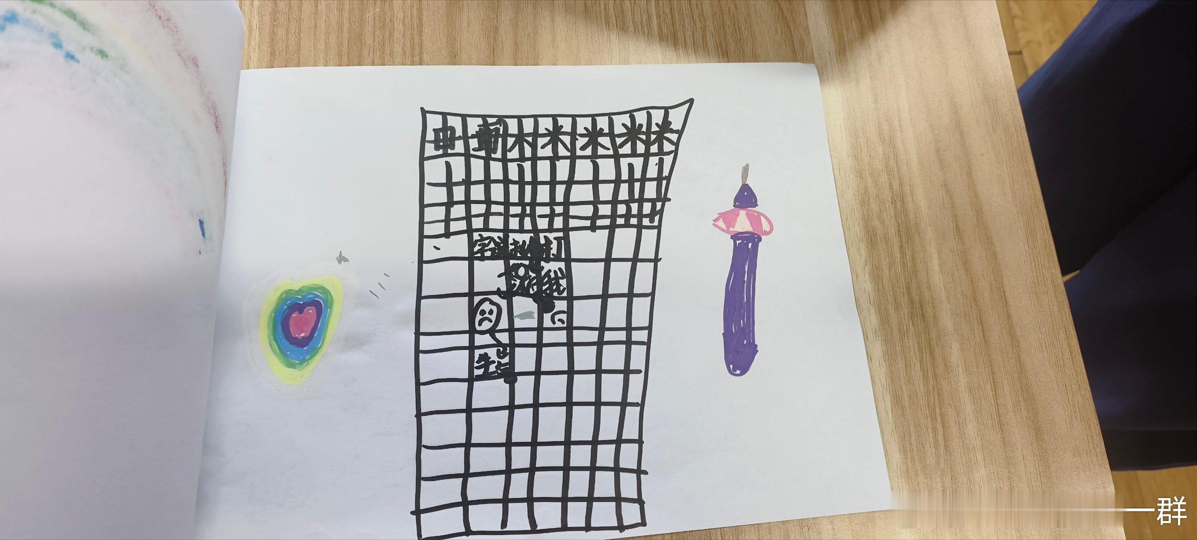 看小孩子的画很有趣，有时候能反应她的真实心理活动 