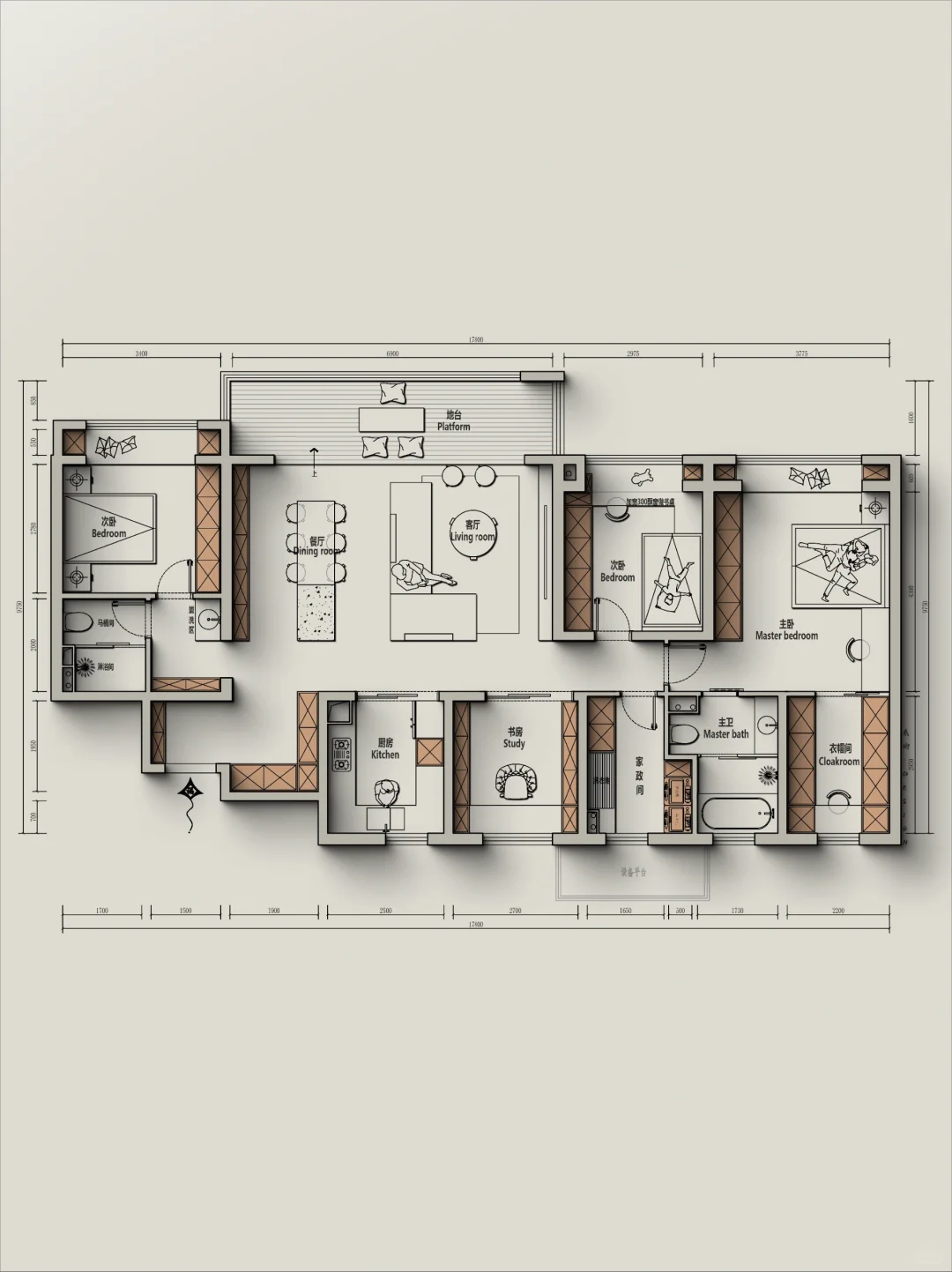 户型改造131m²｜承重太多优化处理分享