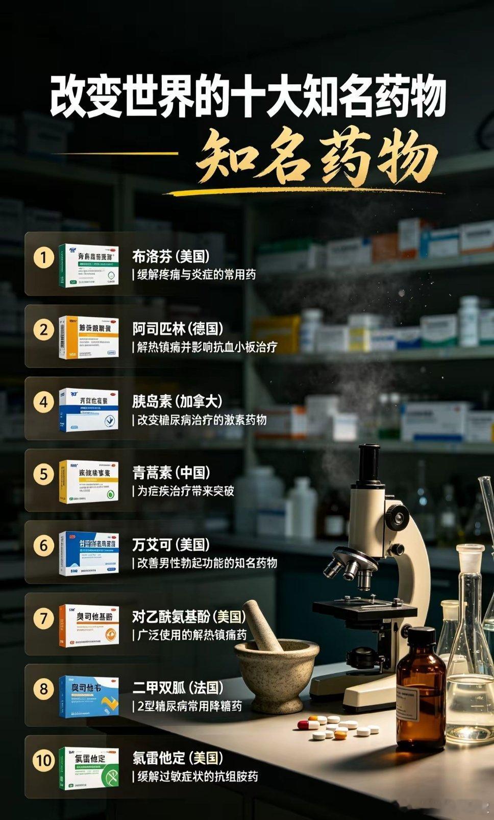 改变世界的十大名药居然是这些
