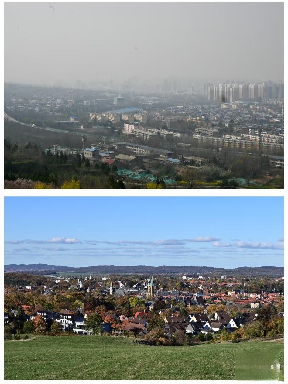 陕西关中平原和德国中部哈尔茨山的照片对比。

空气差距太大了。

德国这个地点也