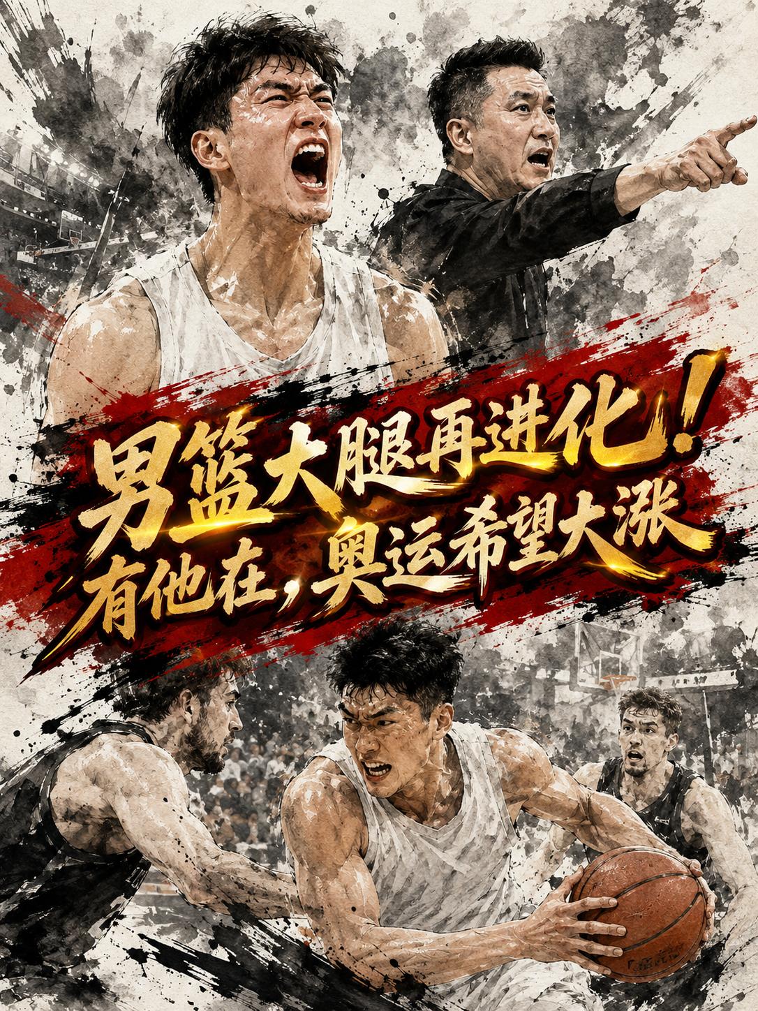 中国男篮的大腿再度完成超神进化，只要有他在，中国男篮重返奥运会的几率必然会再度暴