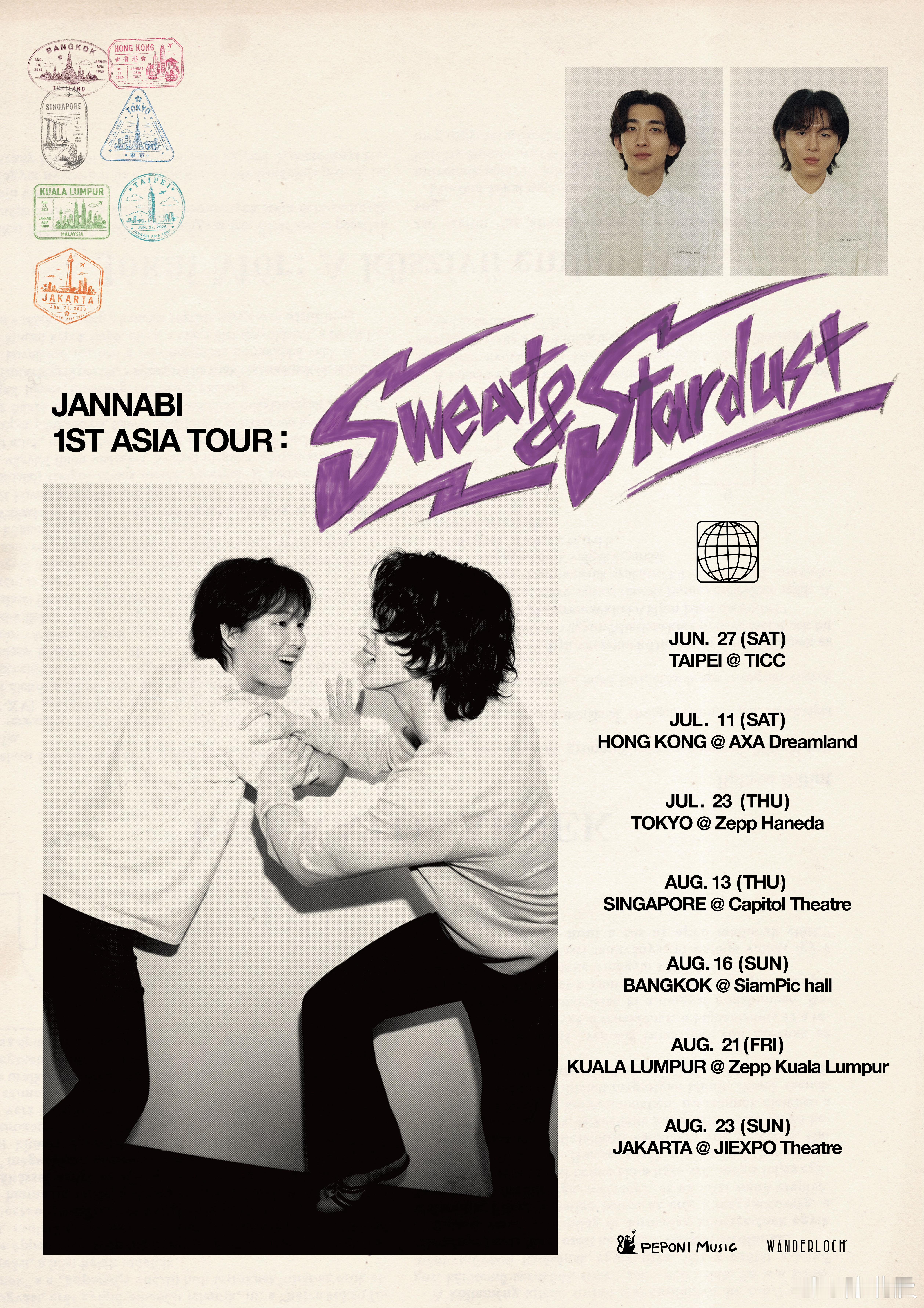 演出资讯 来自韩国的JANNABI首次亚洲巡演「Sweat & Stardust
