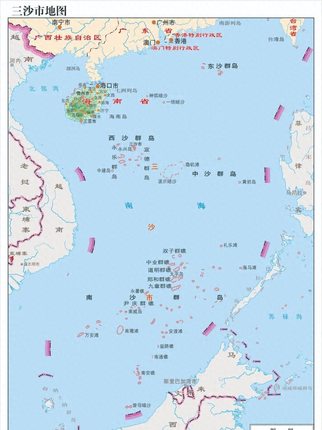 南海海域关系复杂，5个国家实际控制南海诸岛。

南海诸岛（含东沙、西沙、中沙、南