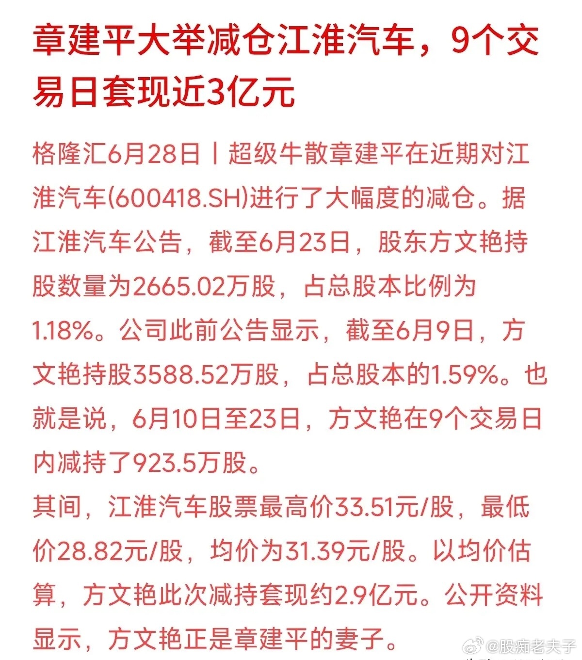 顶级牛散章建平最近给咱们上的一堂平实理财课：什么叫真正的“落袋为安”。最新公告显