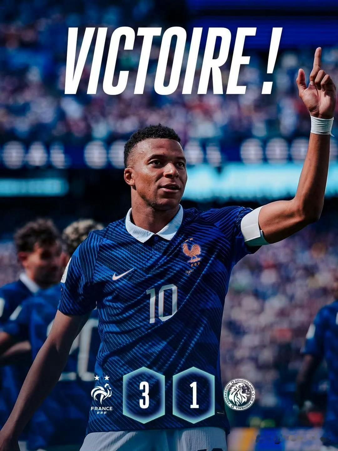 法国在世界杯首轮3-1力克塞内加尔，姆巴佩双响，并且打进精彩世界波！

算上这两