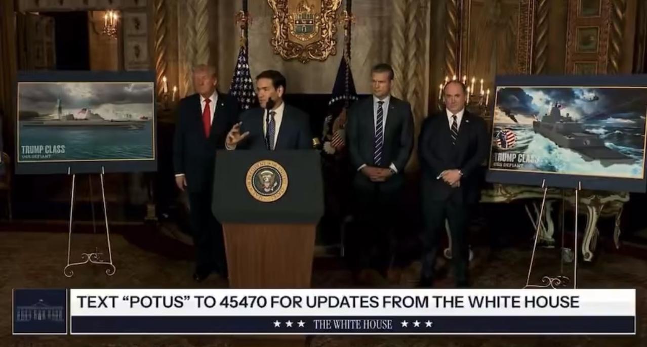 在特朗普宣布美国海军将建造巨型战舰之后，美国国务卿卢比奥：“这是美国工业实力的回