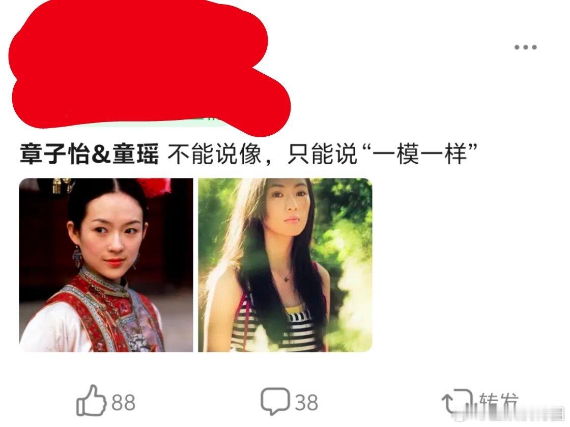 你还真别说章子怡和童瑶两个人眉眼之间真的有一点相似的感觉诶[哇][哇][哇] ​