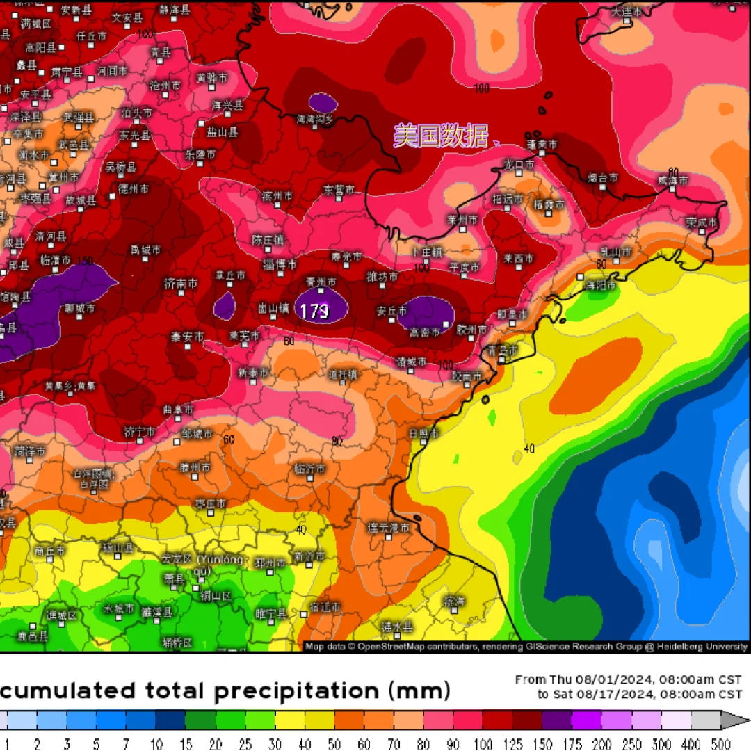 青岛突降95毫米大暴雨，后期山东降雨不断！