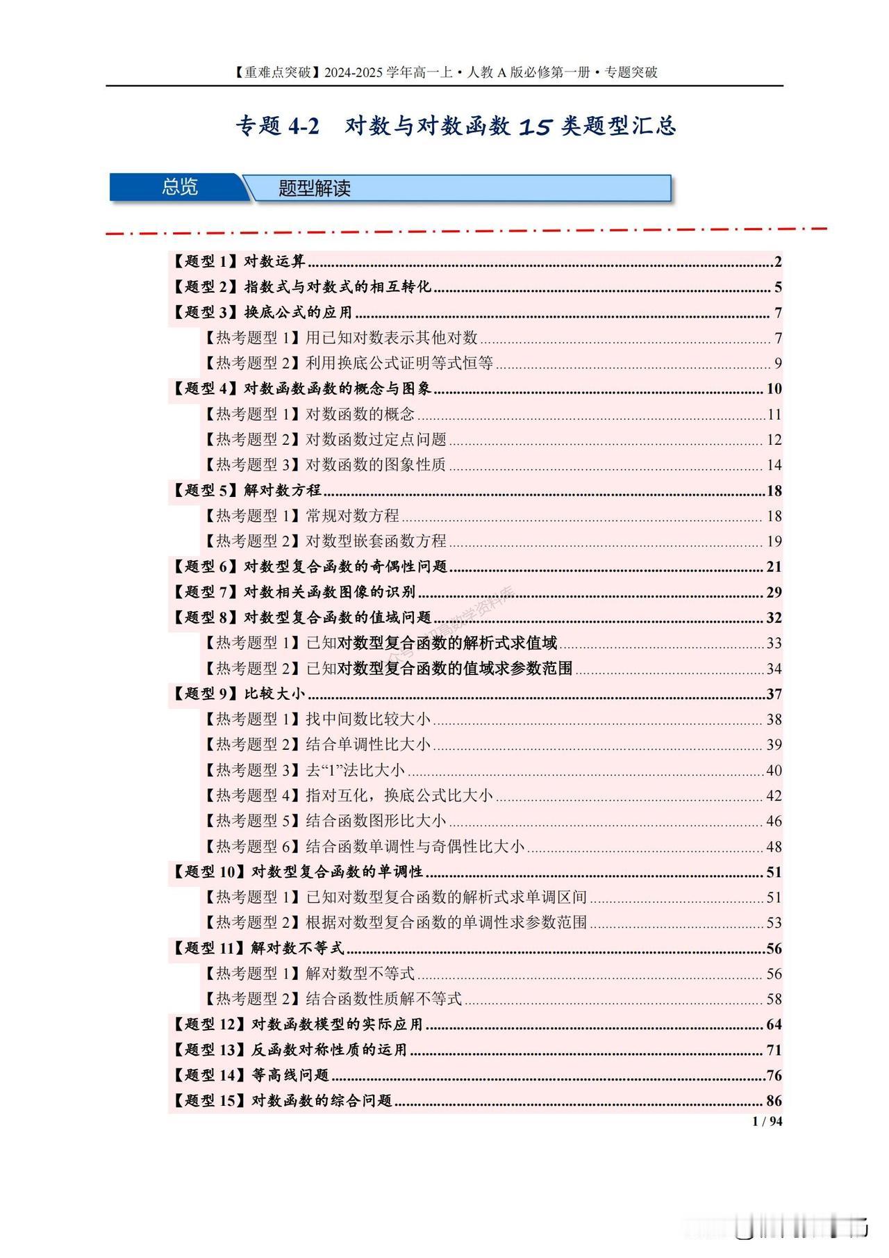 高一数学期末培优——对数函数综合题型汇编
1、对数型函数奇偶性问题
2、对数相关
