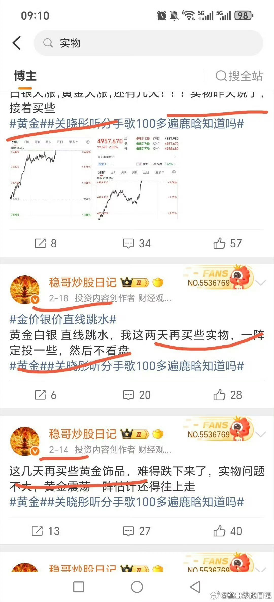 低位提了多次，配置黄金白银实物哈，也提加仓了！！周一大涨了！！接着不动！！石油也