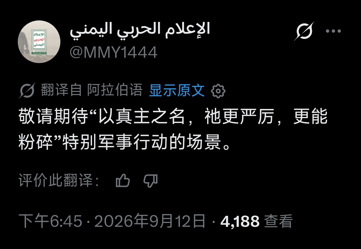 🇾🇪🔥也门共和国国防部(“真主辅士”运动):敬请期待“以真主之名，祂更严厉