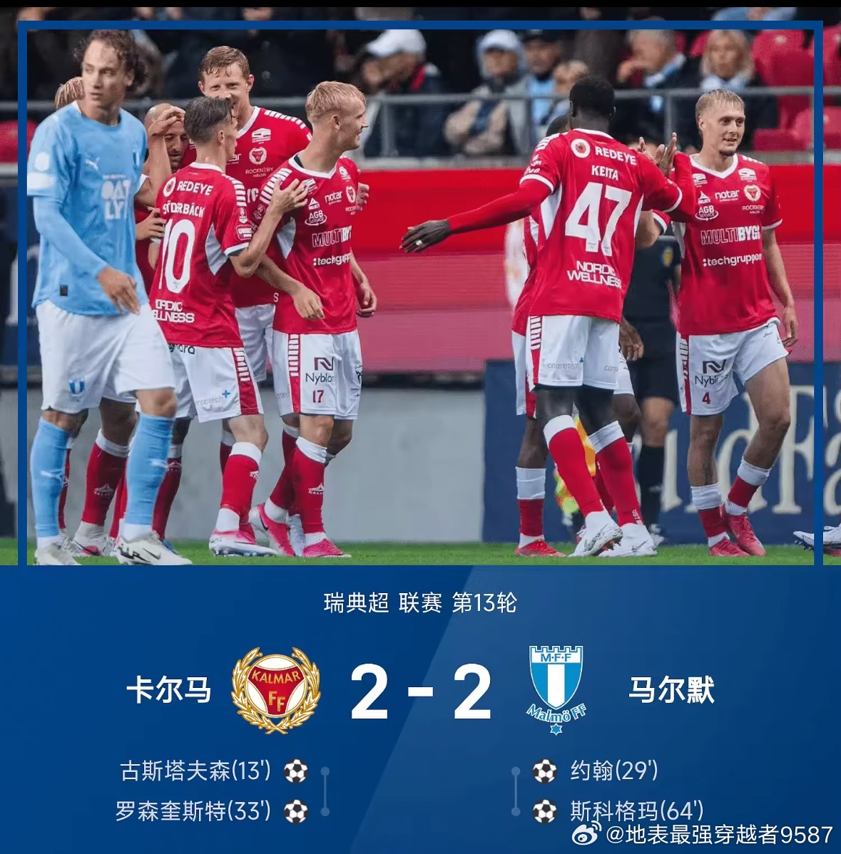 两度追平+补时救险！马尔默客场2-2战平卡尔马，主场龙连胜纪录终结北京时间7月2