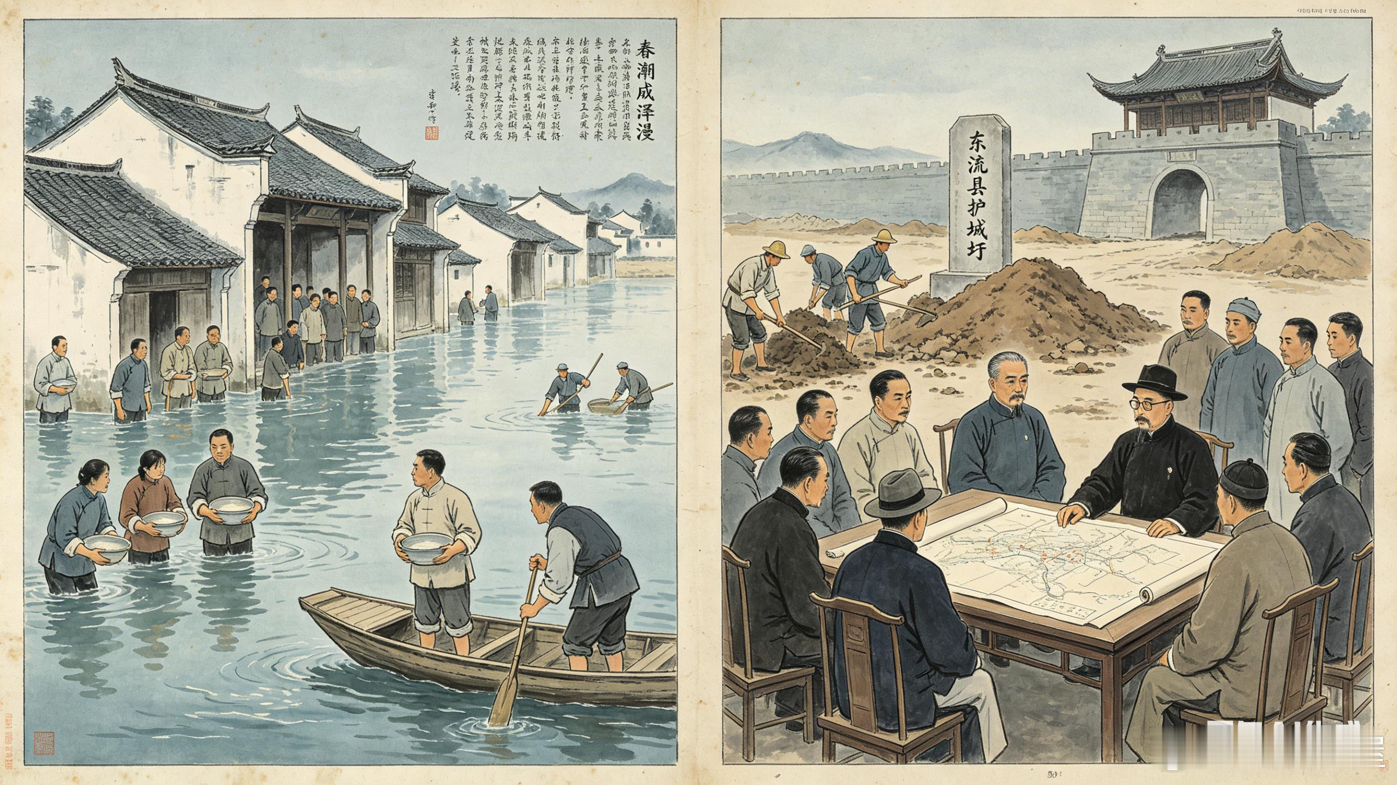 東流縣护城圩碑记（老屋张忠手抄版）東流縣建设局局长汪鑑民谨撰東流縣堤工委员会委员