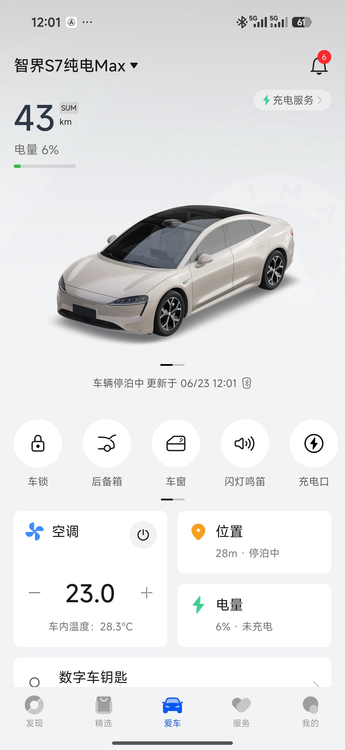 今天开车来北京和朋友吃饭，到北京还剩6%的电了，下午我去充满电，看看损耗有多少哈