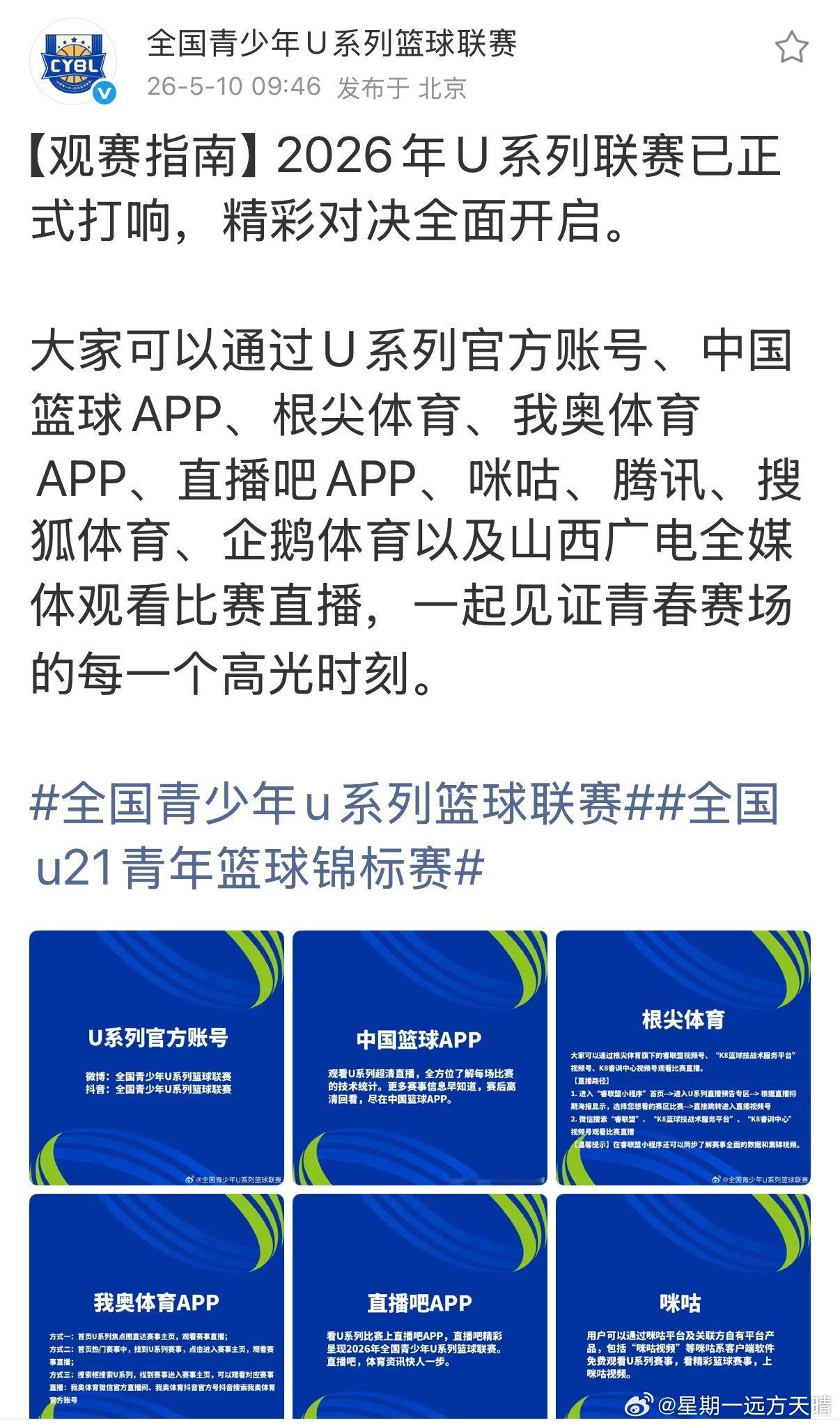 全国u21青年篮球锦标赛辽宁男篮 U系列这是要做大做强了。可观看平台众多。CBA