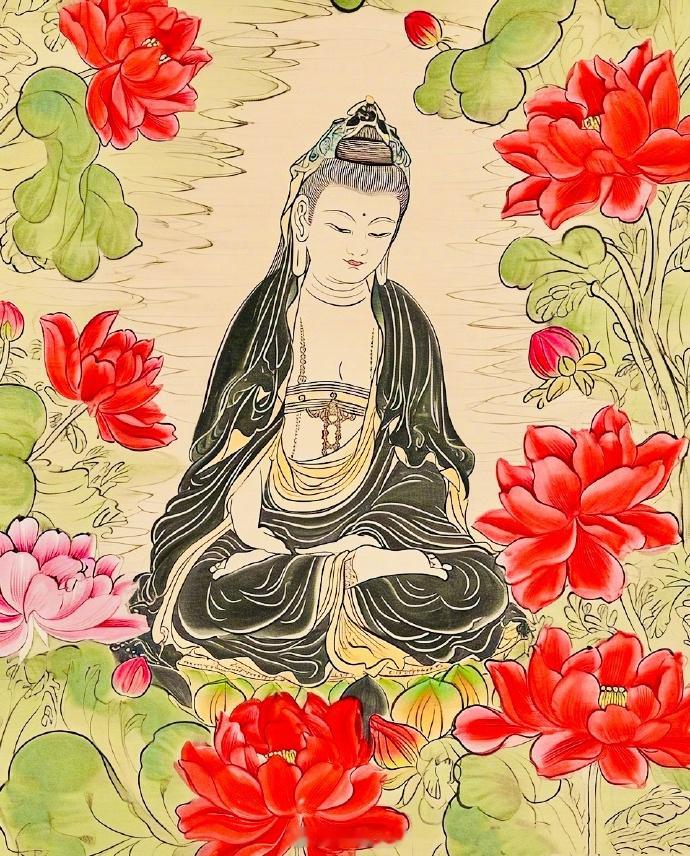 红莲菩萨，助你鸿运当头连连平安，转发连连好运 