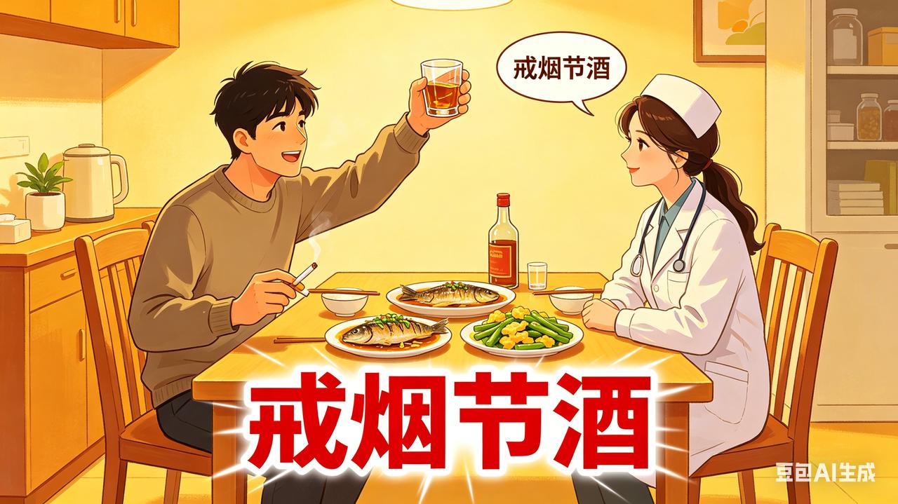 戒烟不戒酒——做人留一手！

抽烟没一丁点好处。
医生们说：【戒】烟【节】酒。