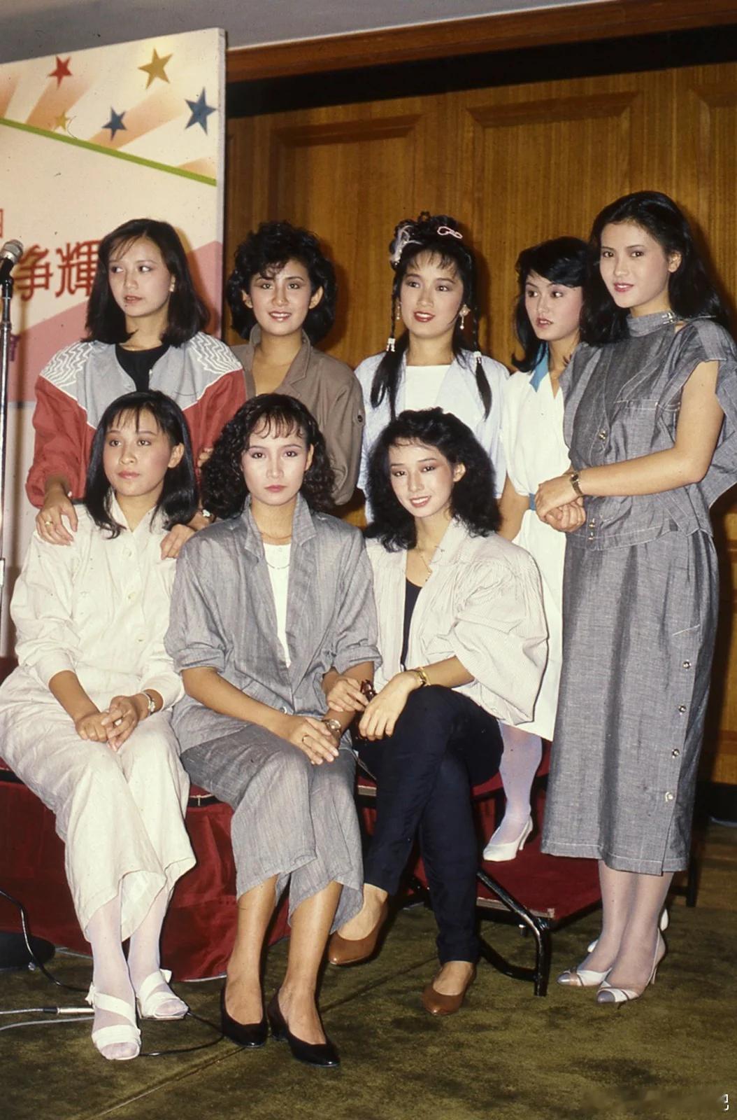 1984年TVB的「翡翠八美图」：曾华倩、刘嘉玲、吴君如、商天娥、毛舜筠、龚慈恩