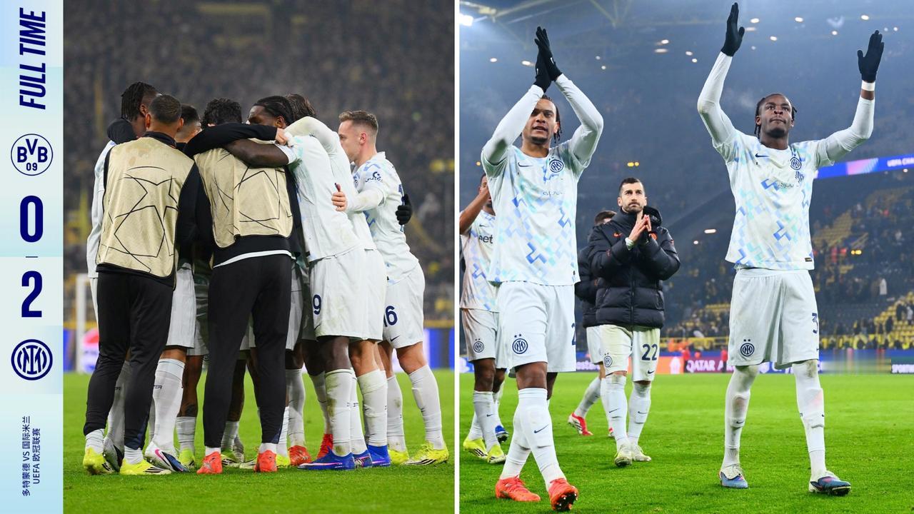 欧冠：国米客场2-0击败多特，分别第10和17位，双双进入附加赛。
迪马尔科任意