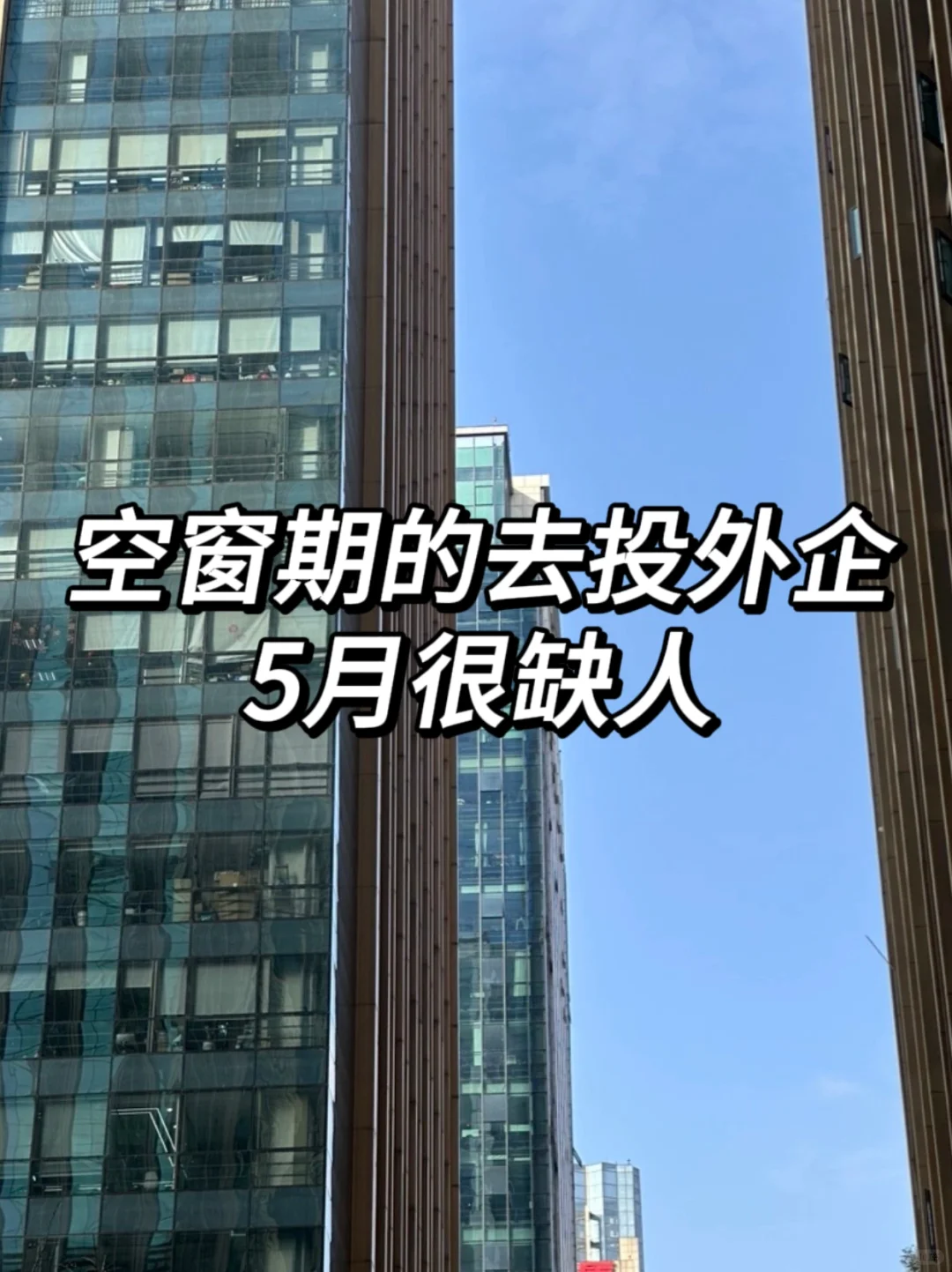 空窗期的都去投外企！5月真的很缺人