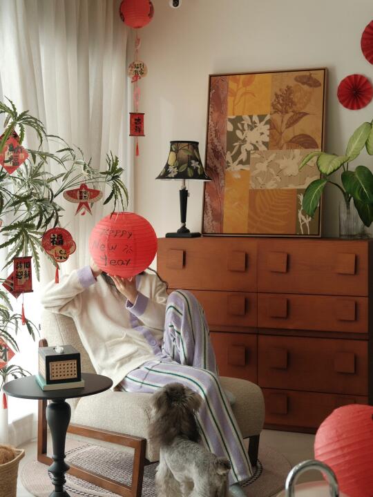 充满年味的阳台休闲角，亲戚来了各个都夸❣️