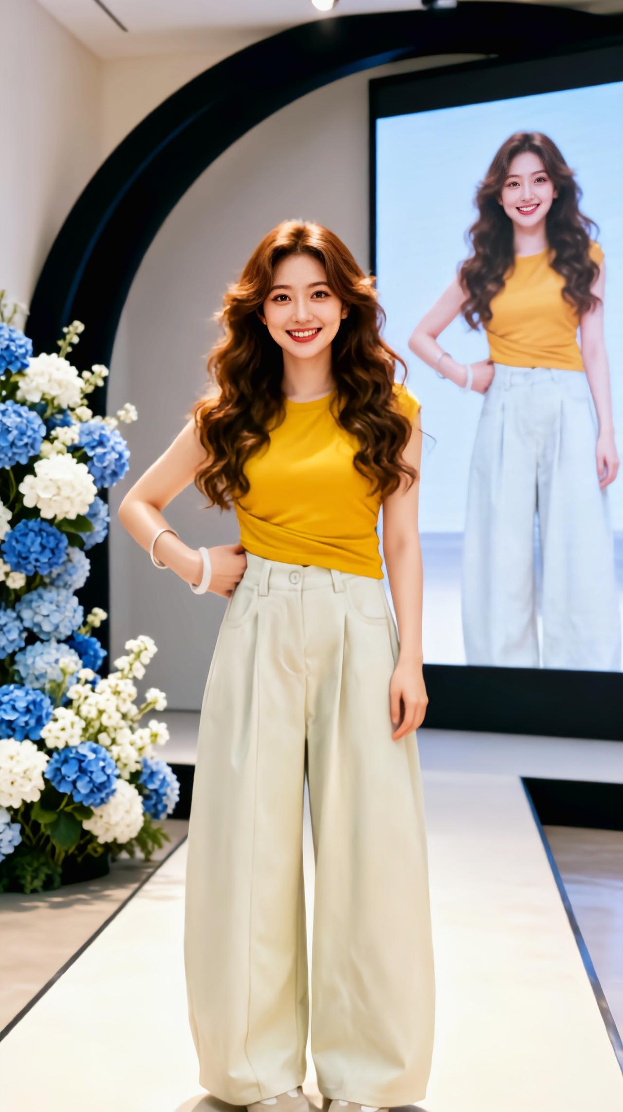 秀场 时装秀正确打开方式 美到发光 初夏穿搭 浅色阔腿裤时尚