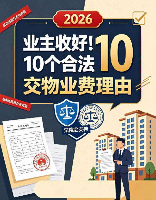 2026业主收好！10个合法拒交物业费理由，法院会支持
