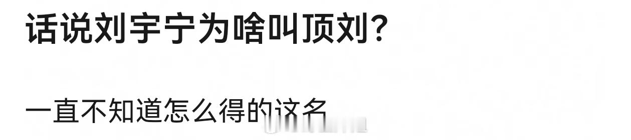 刘宇宁：很顶的刘，顶刘，再加上18年抖一夜爆火，最多的时候抖3700w粉丝出道 