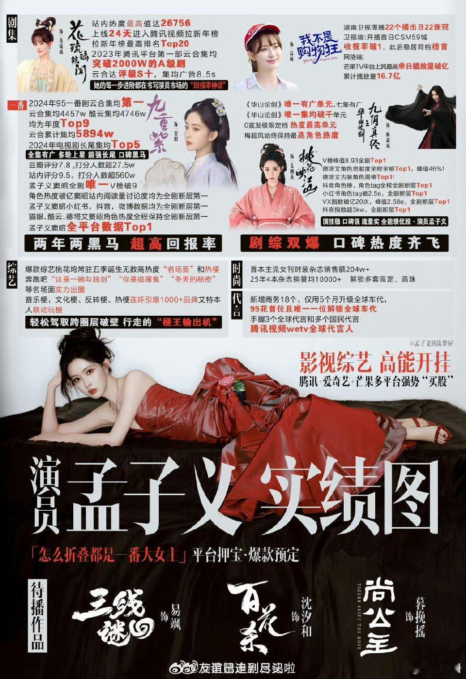 《九重紫》热播之后是不是孟子义红利更大？感觉她之后播的剧都播得不错，而李昀锐的剧