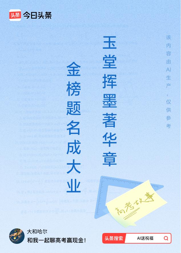 诗词对联送祝福上联：金榜题名成大业，下联：玉堂挥墨著华章。我正在参与【诗词对联送